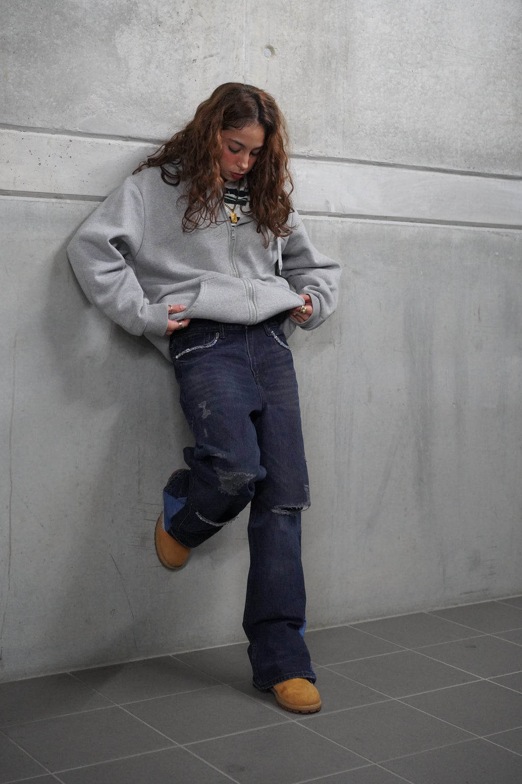 ONE OF ONE DARK BLUE CRYSTAL DENIM