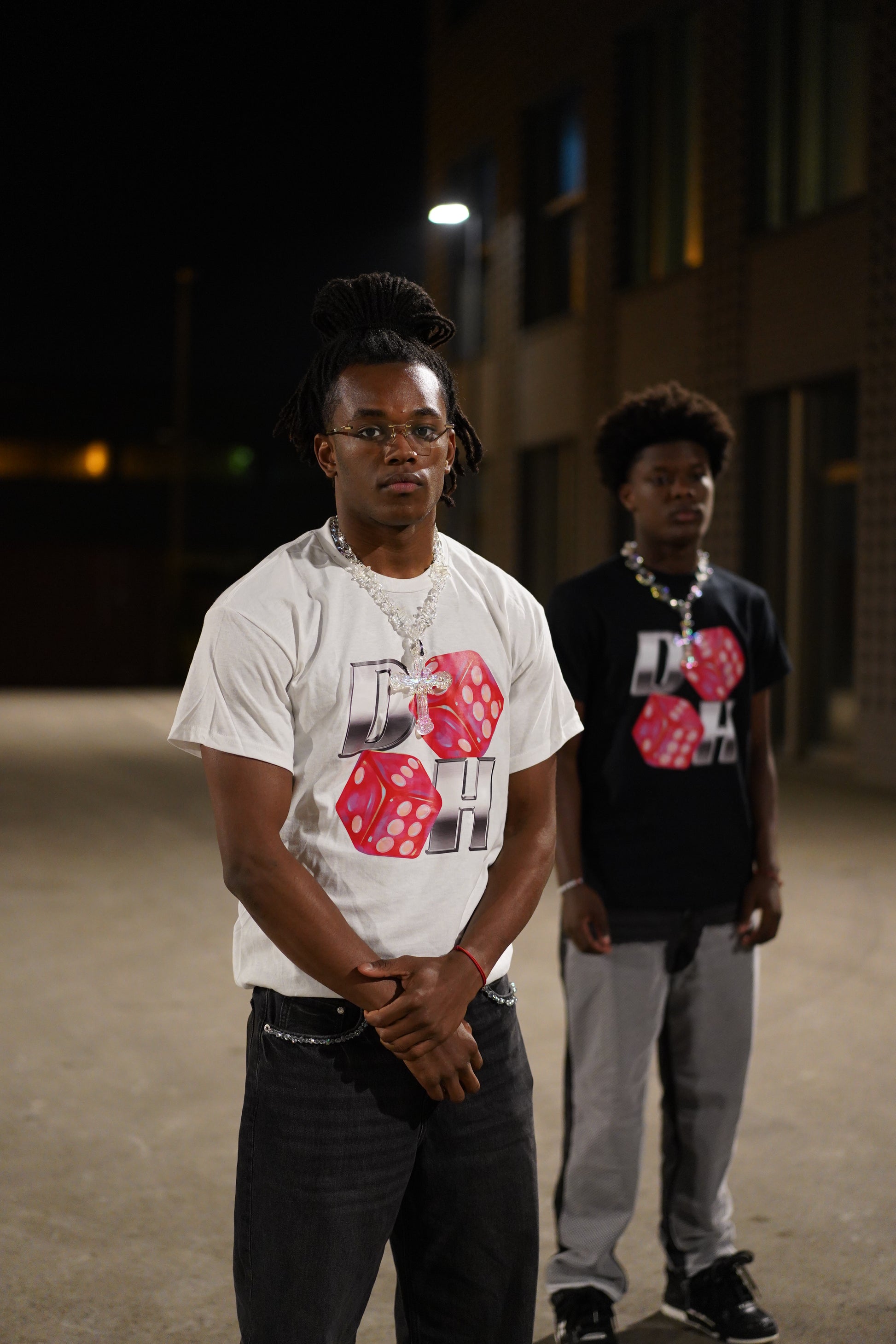 WHITE DICE TEE