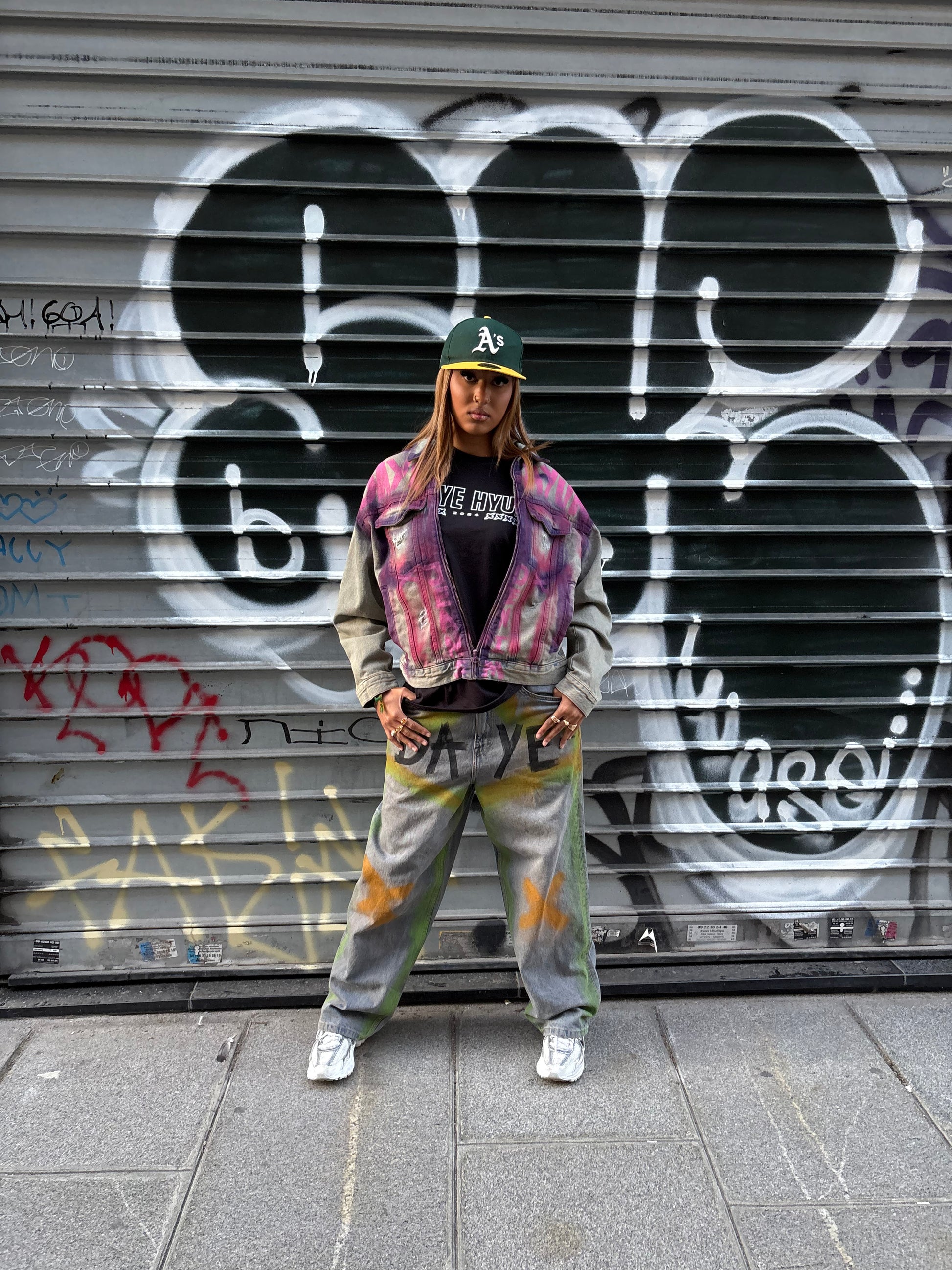 ONE OF ONE DENIM MAUVE GRAFFITI JACKET