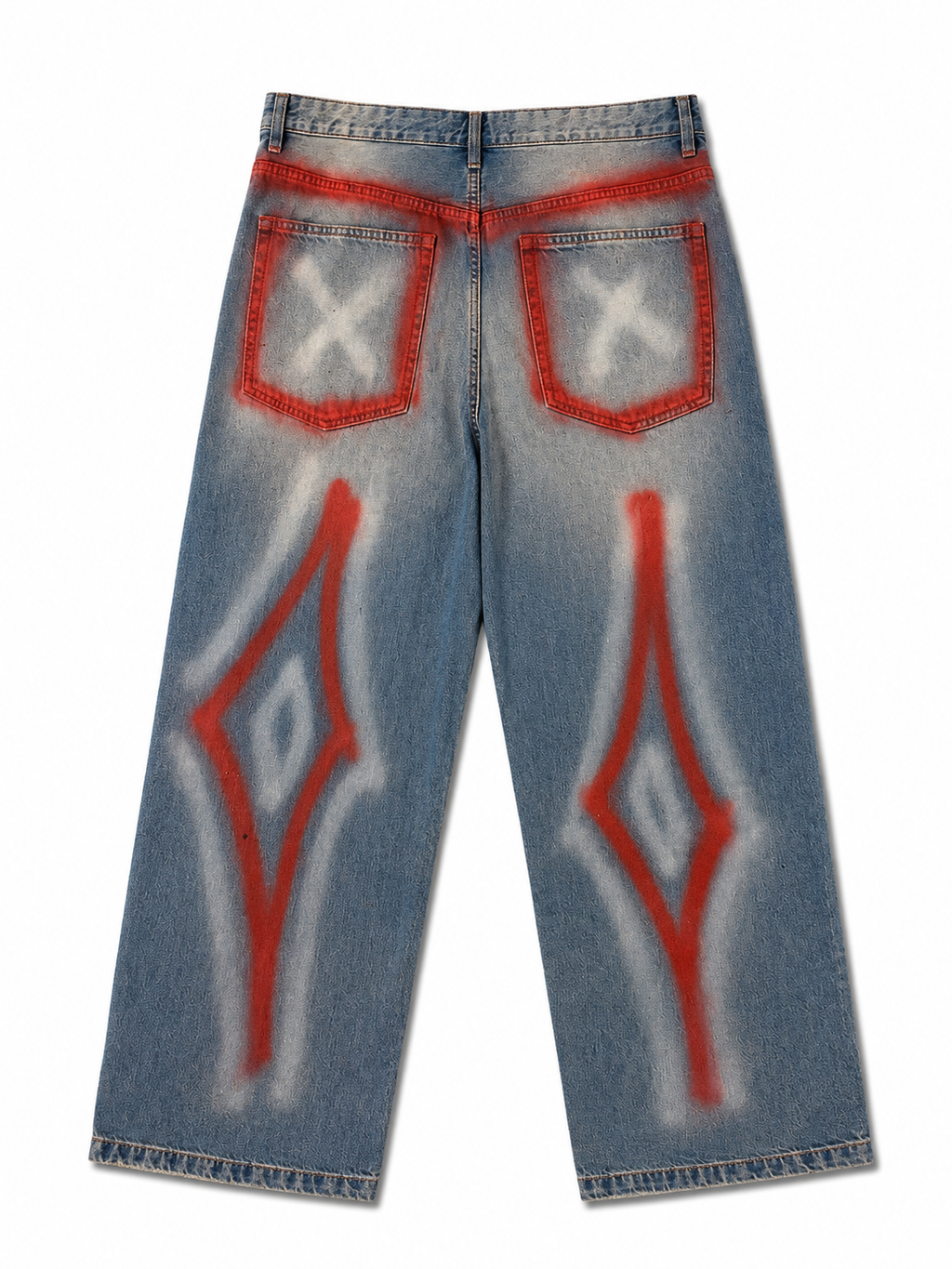 Rust Graffiti Denim Pants