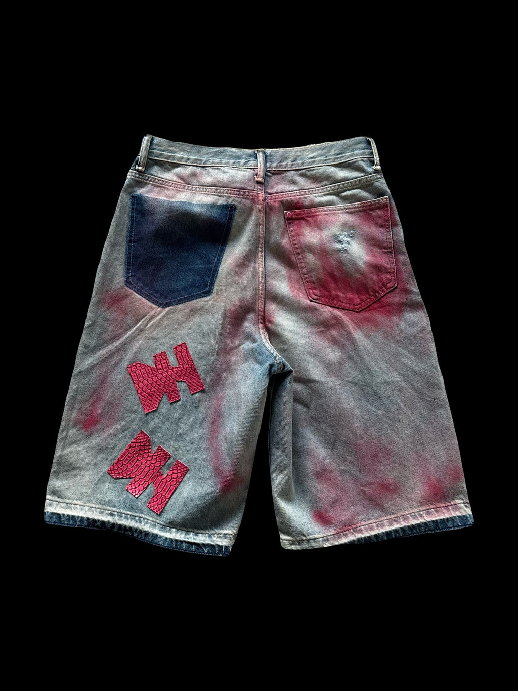 1/1 PINK AND RED DENIM SHORTS