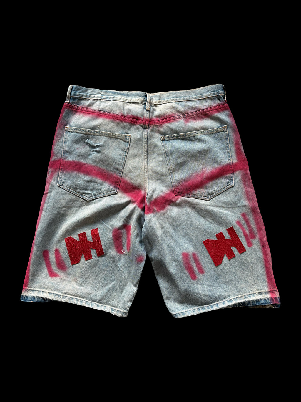 1/1 RED DENIM SHORTS