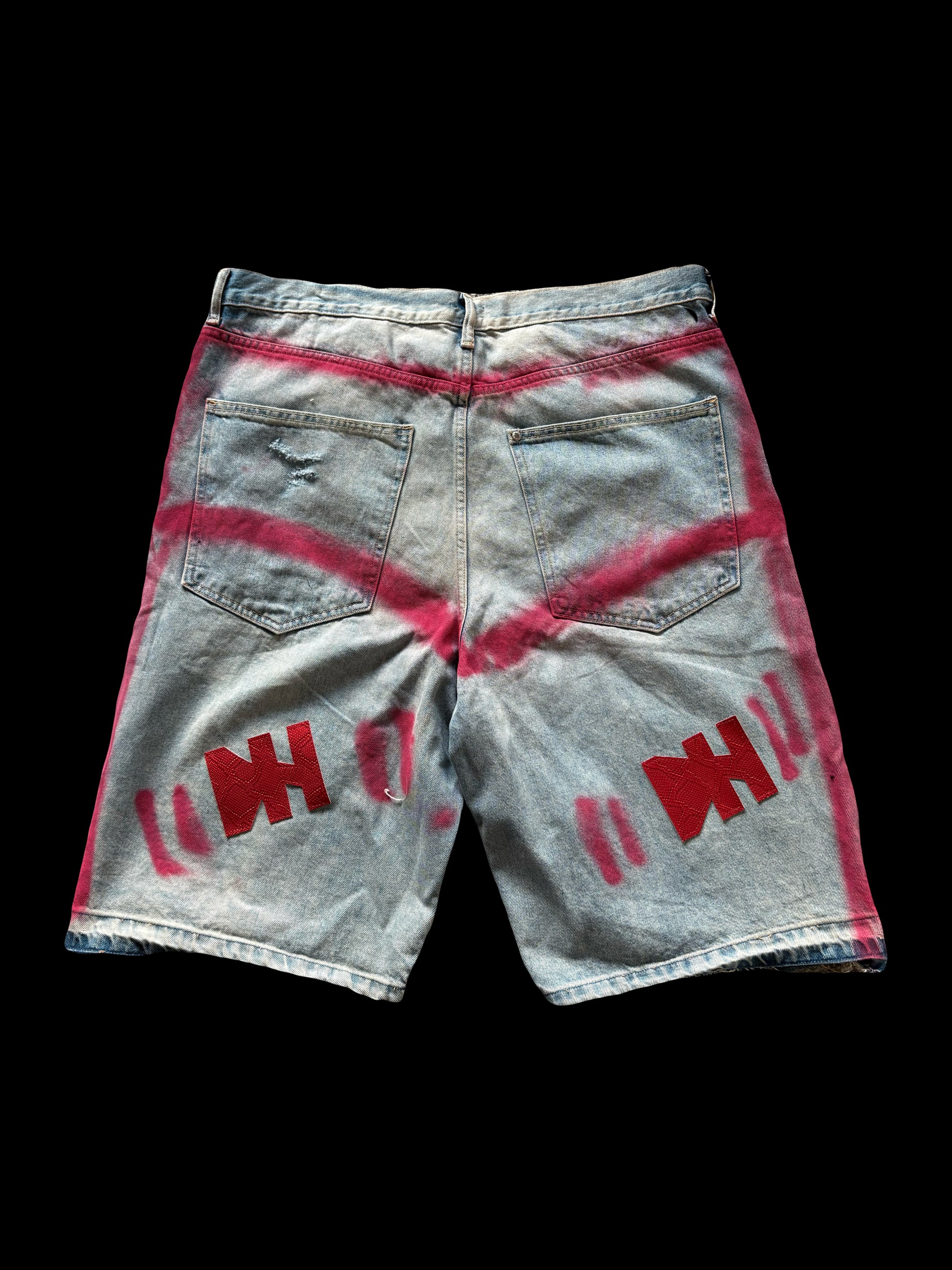 1/1 RED DENIM SHORTS