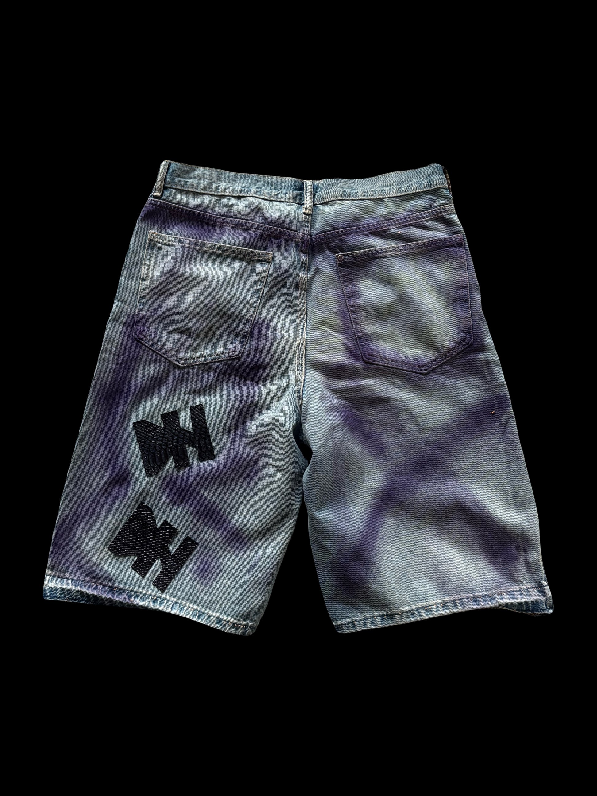 1/1 BLACK AND MAUVE DENIM SHORTS