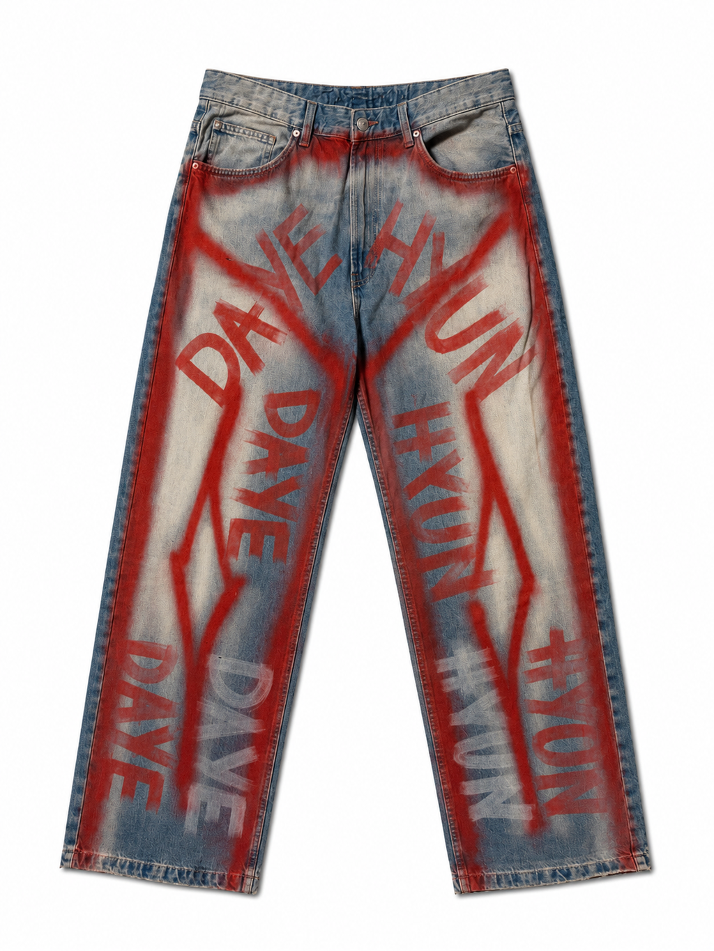 Rust Graffiti Denim Pants