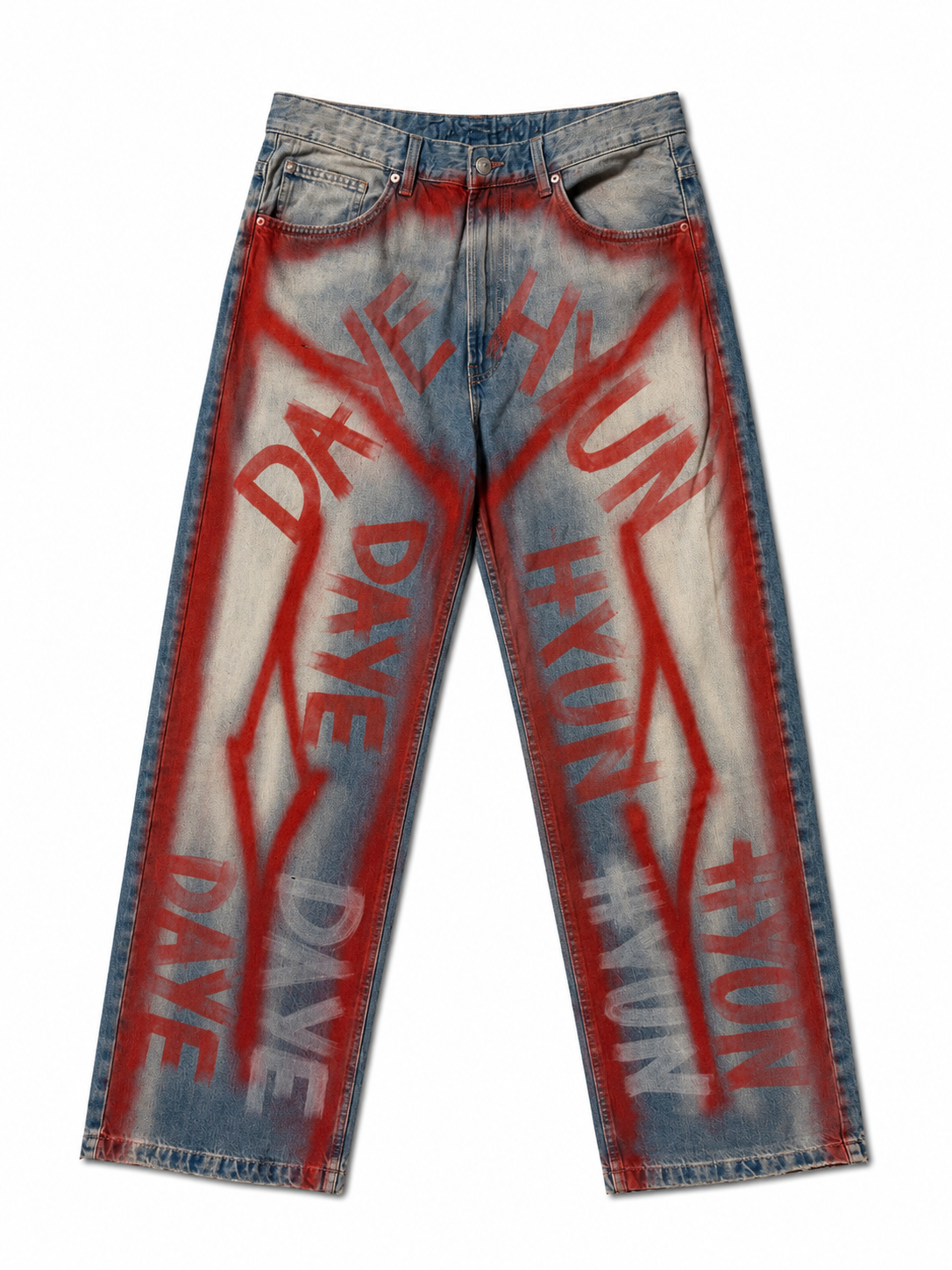 Rust Graffiti Denim Pants