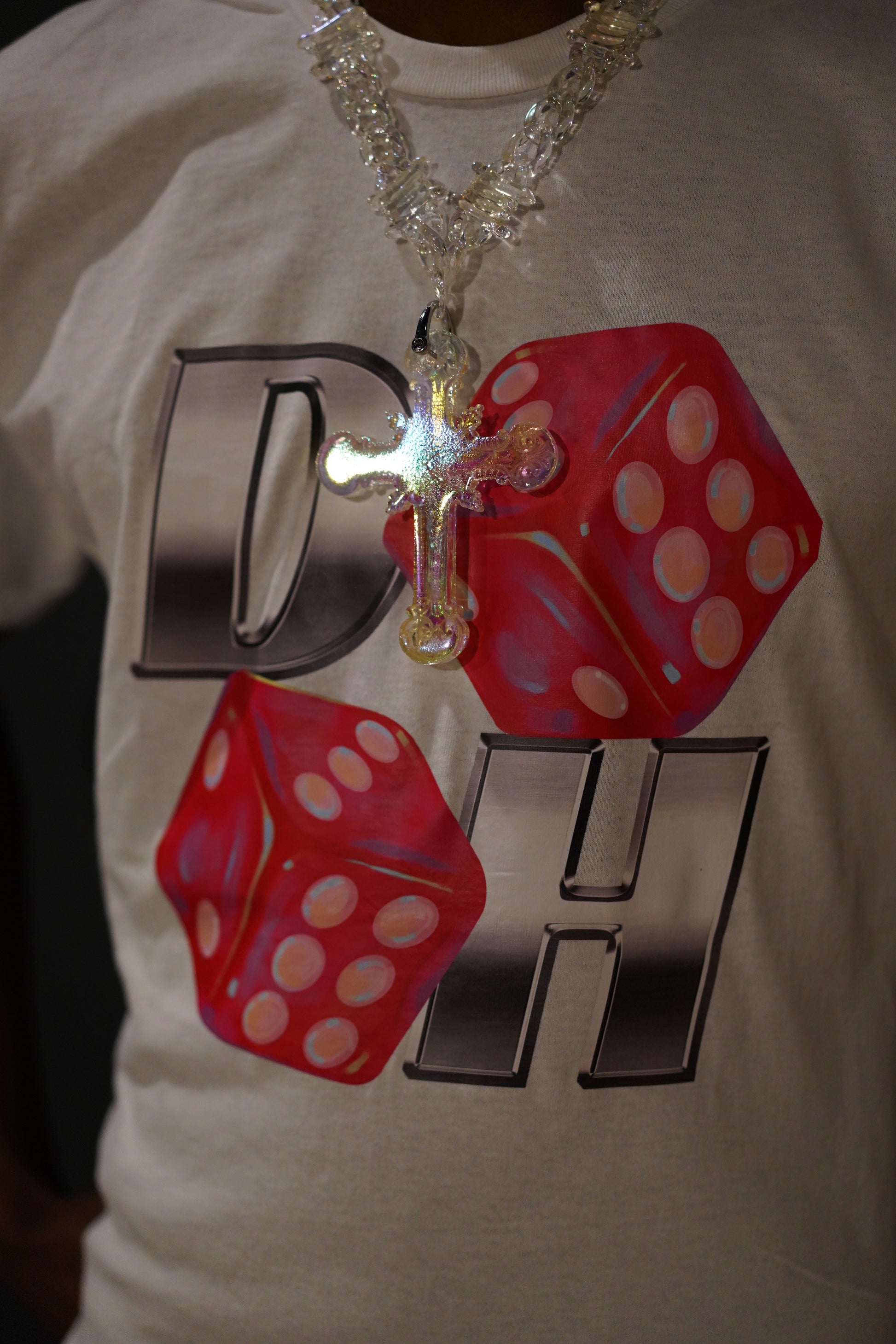 WHITE DICE TEE