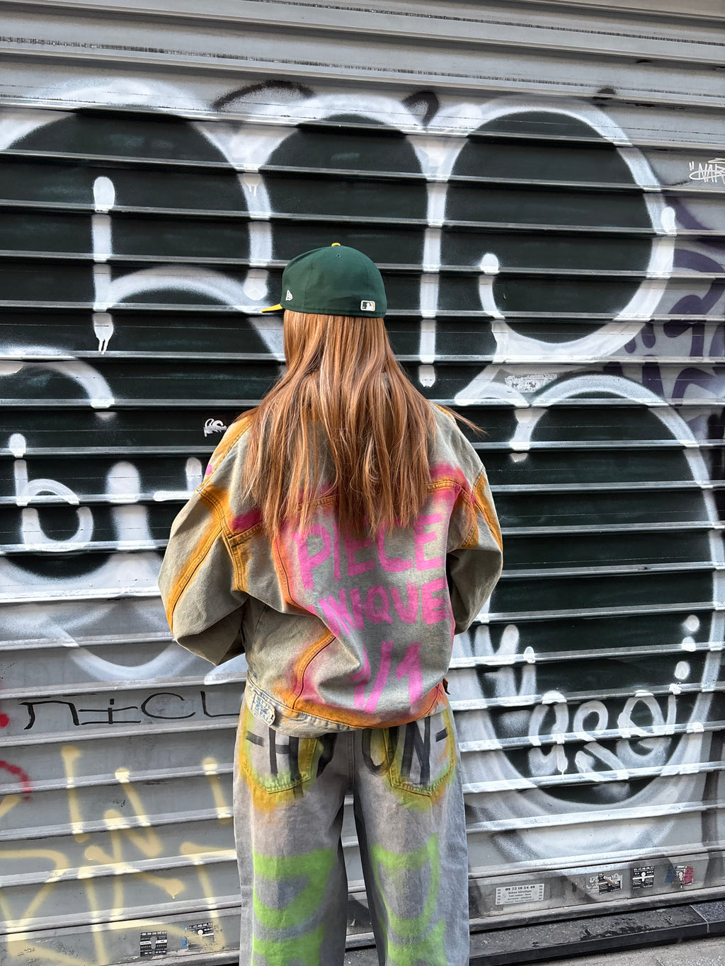 ONE OF ONE DENIM PINK GRAFFITI JACKET