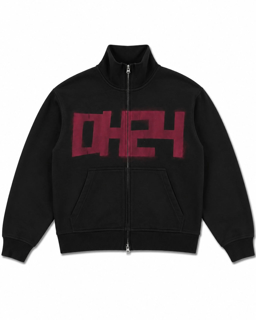 "DH24" Relaxed Fit Boxy Black/Pink Track Jacket
