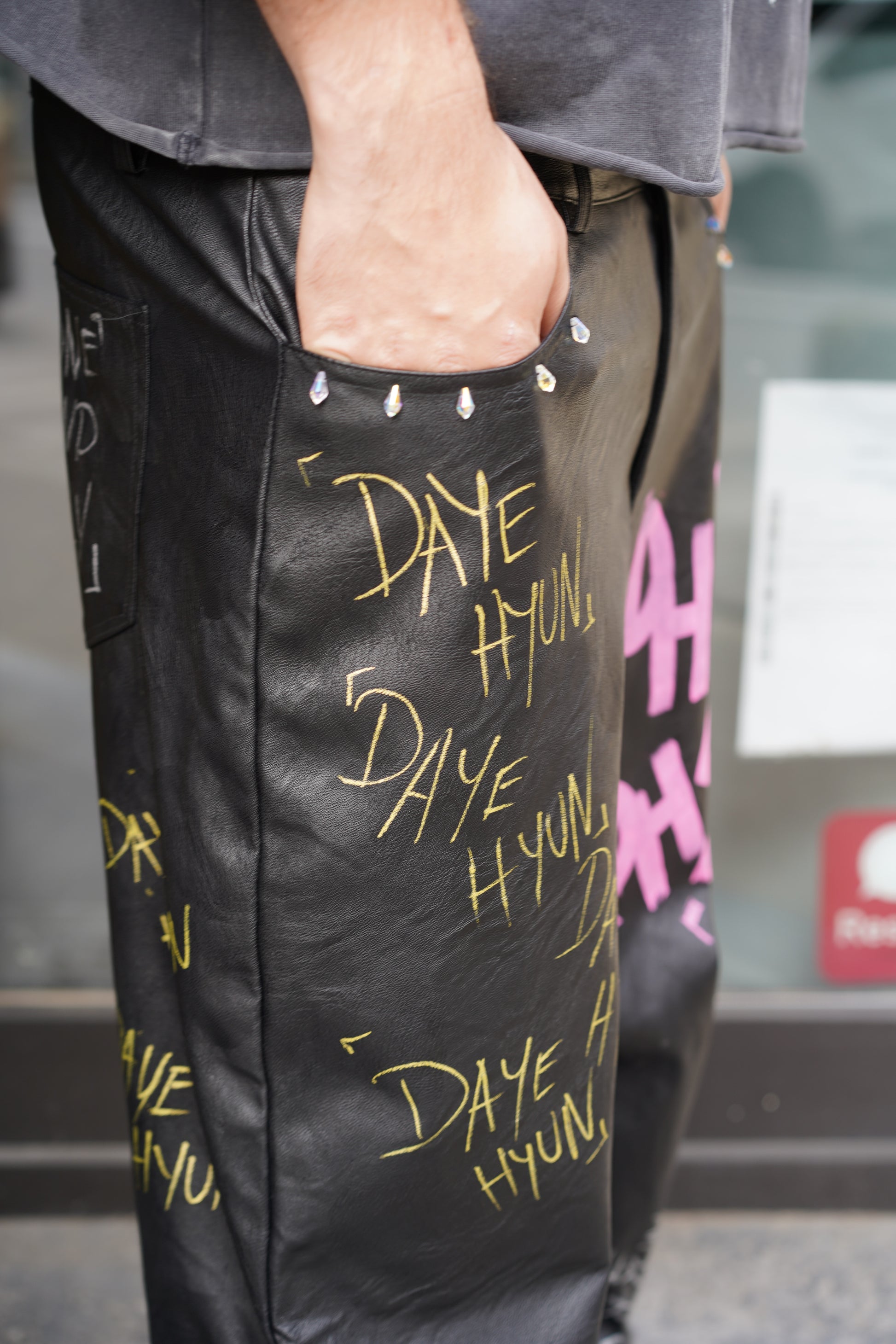 1/1 TEXTURED LEATHER PANTS