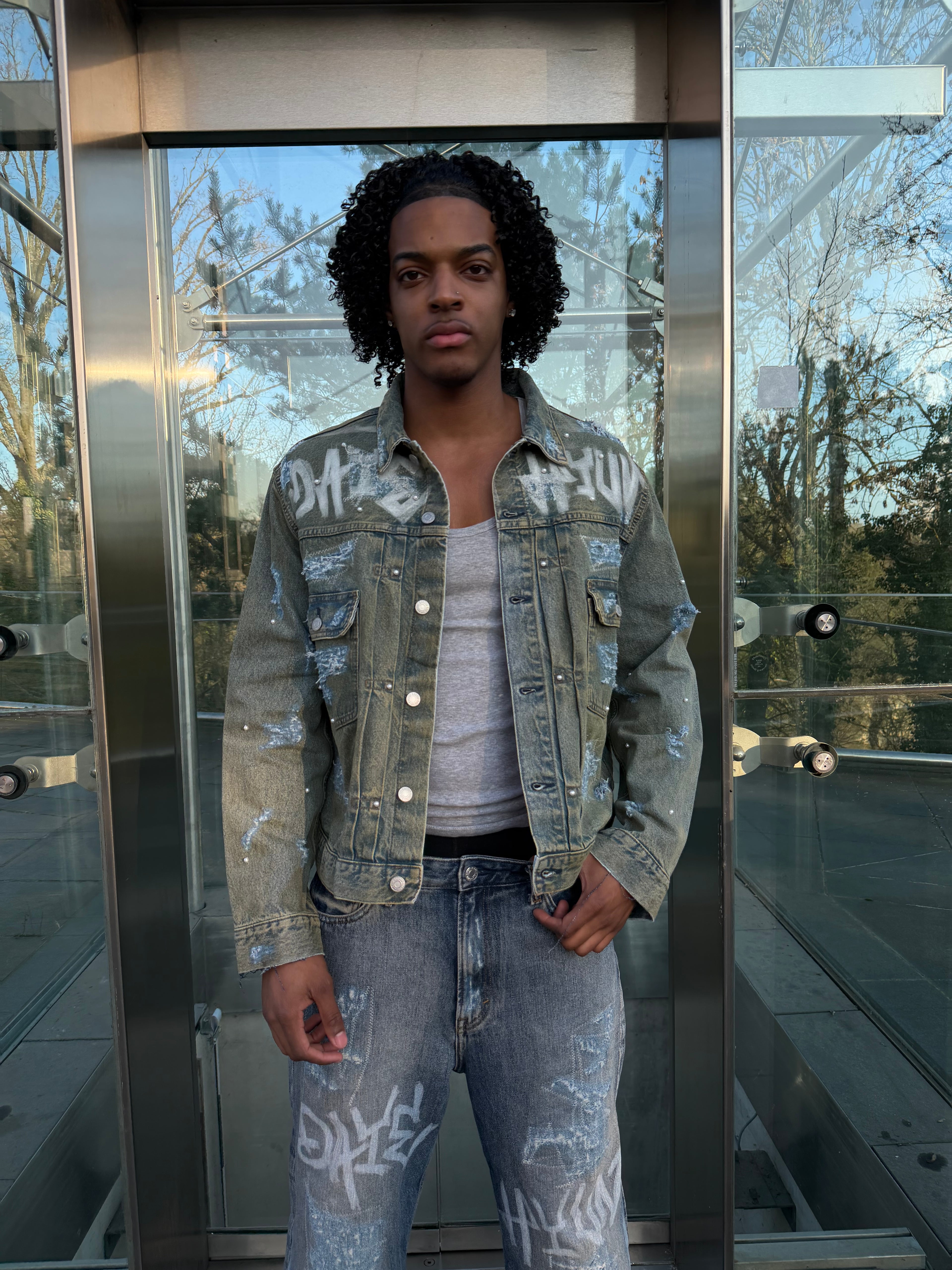 Afterglow Distress Denim Jacket