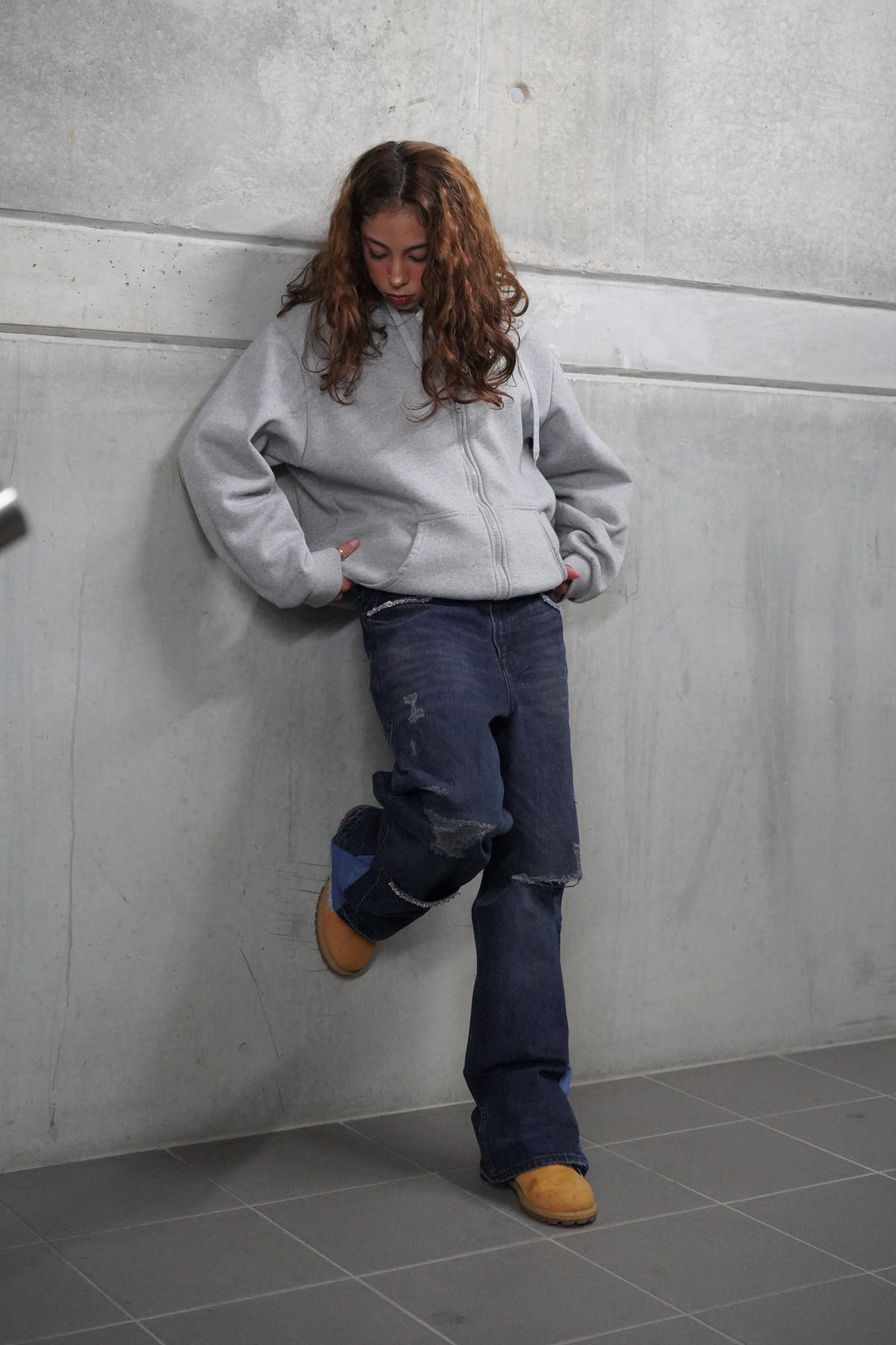 ONE OF ONE DARK BLUE CRYSTAL DENIM