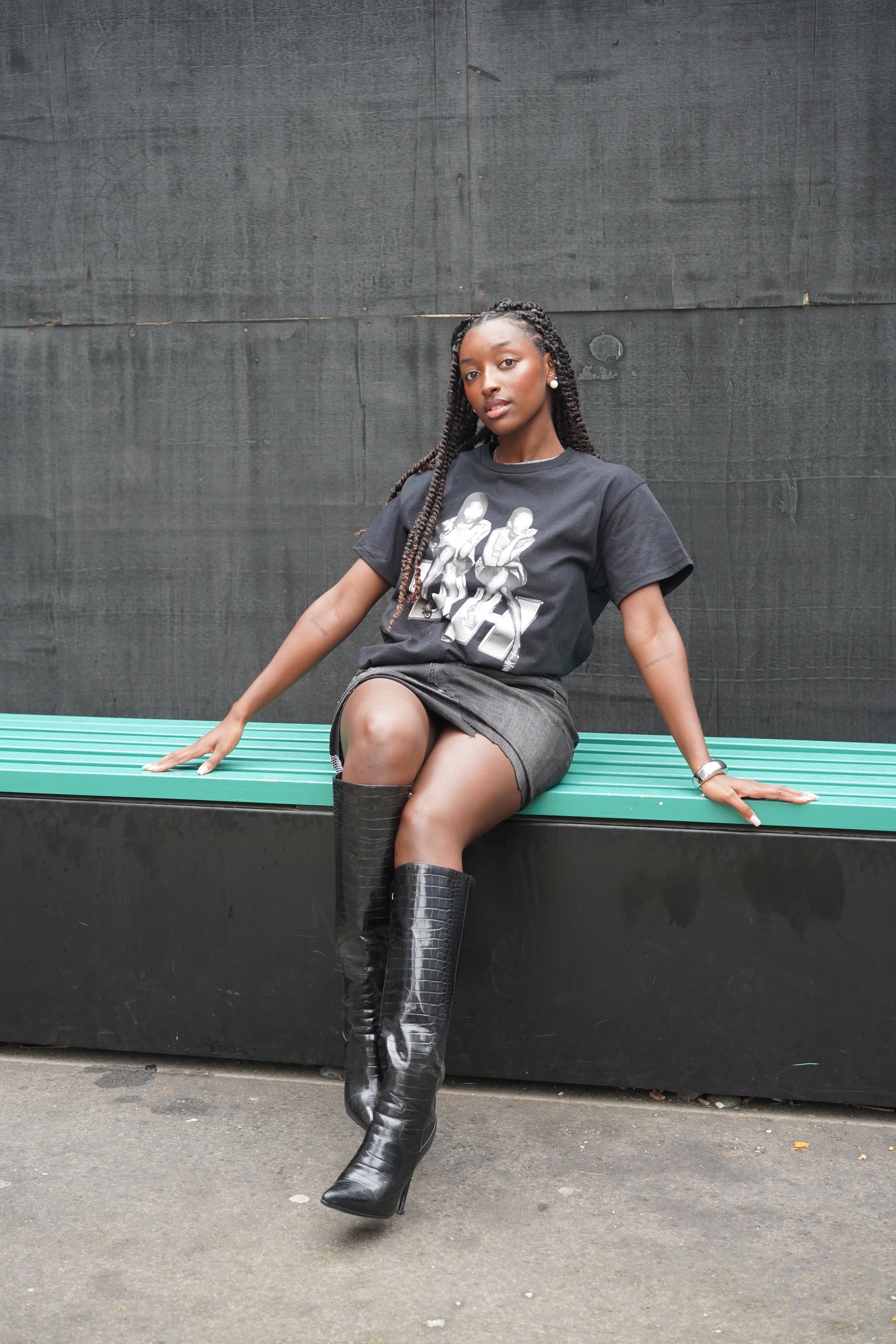 ONE OF ONE DENIM X NET SKIRT