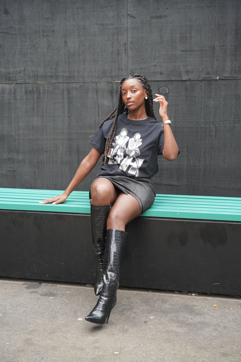 ONE OF ONE DENIM X NET SKIRT