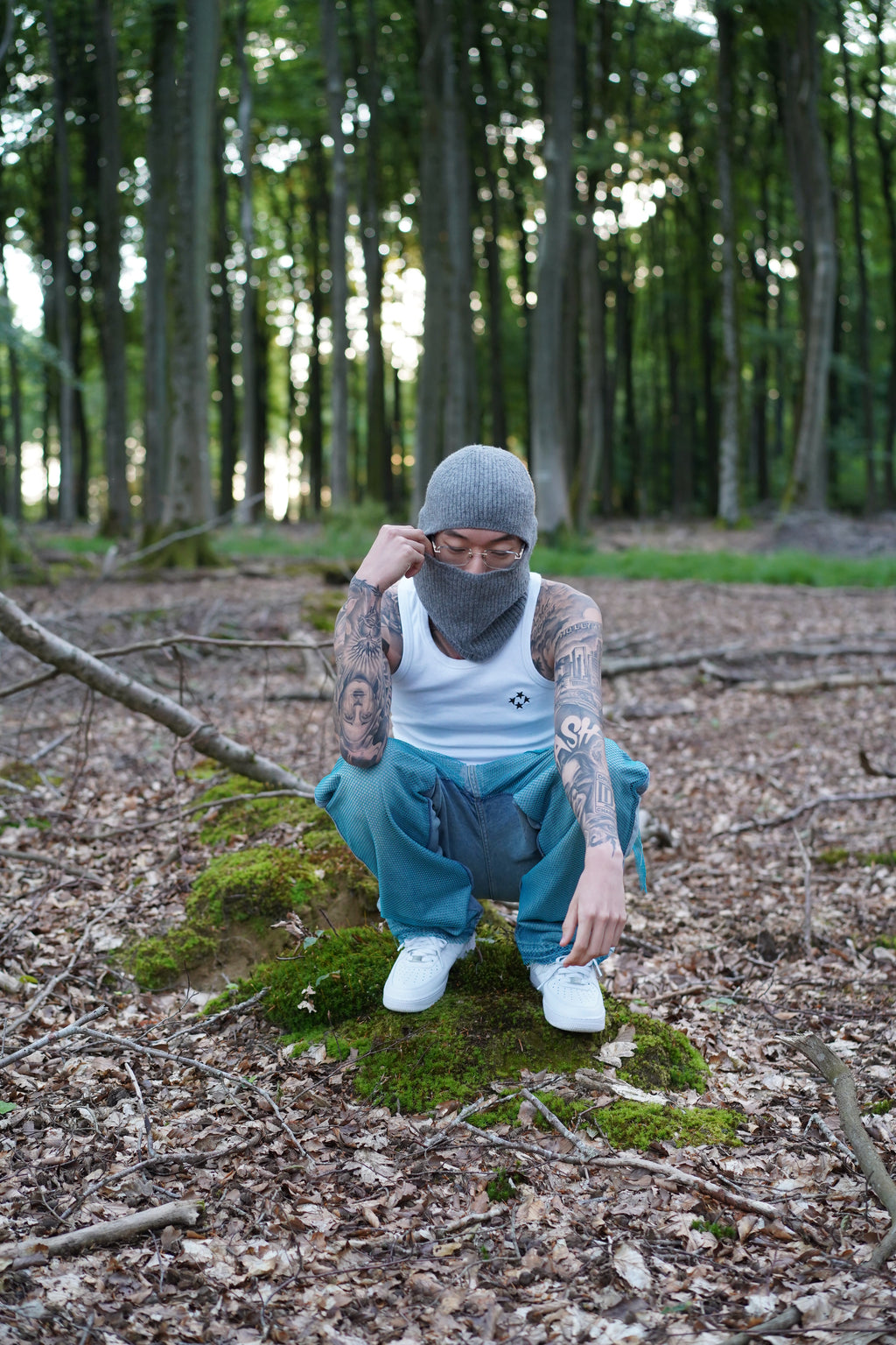 ONE OF ONE NET X DENIM BLUE PANTS