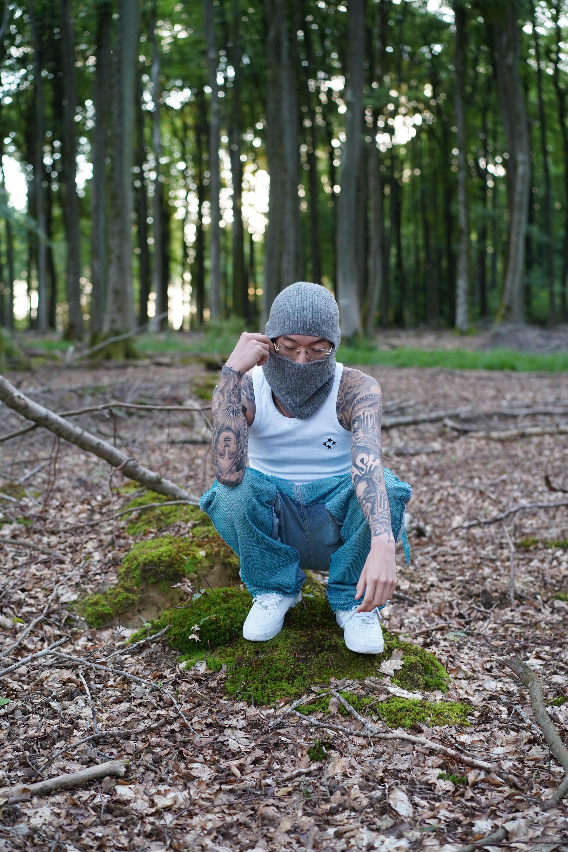 ONE OF ONE NET X DENIM BLUE PANTS