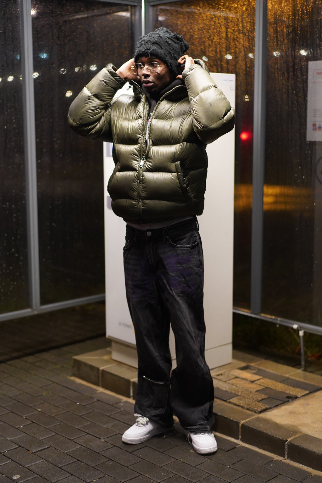 ONE OF ONE CRYSTAL LIGHT GRAFFITI DENIM