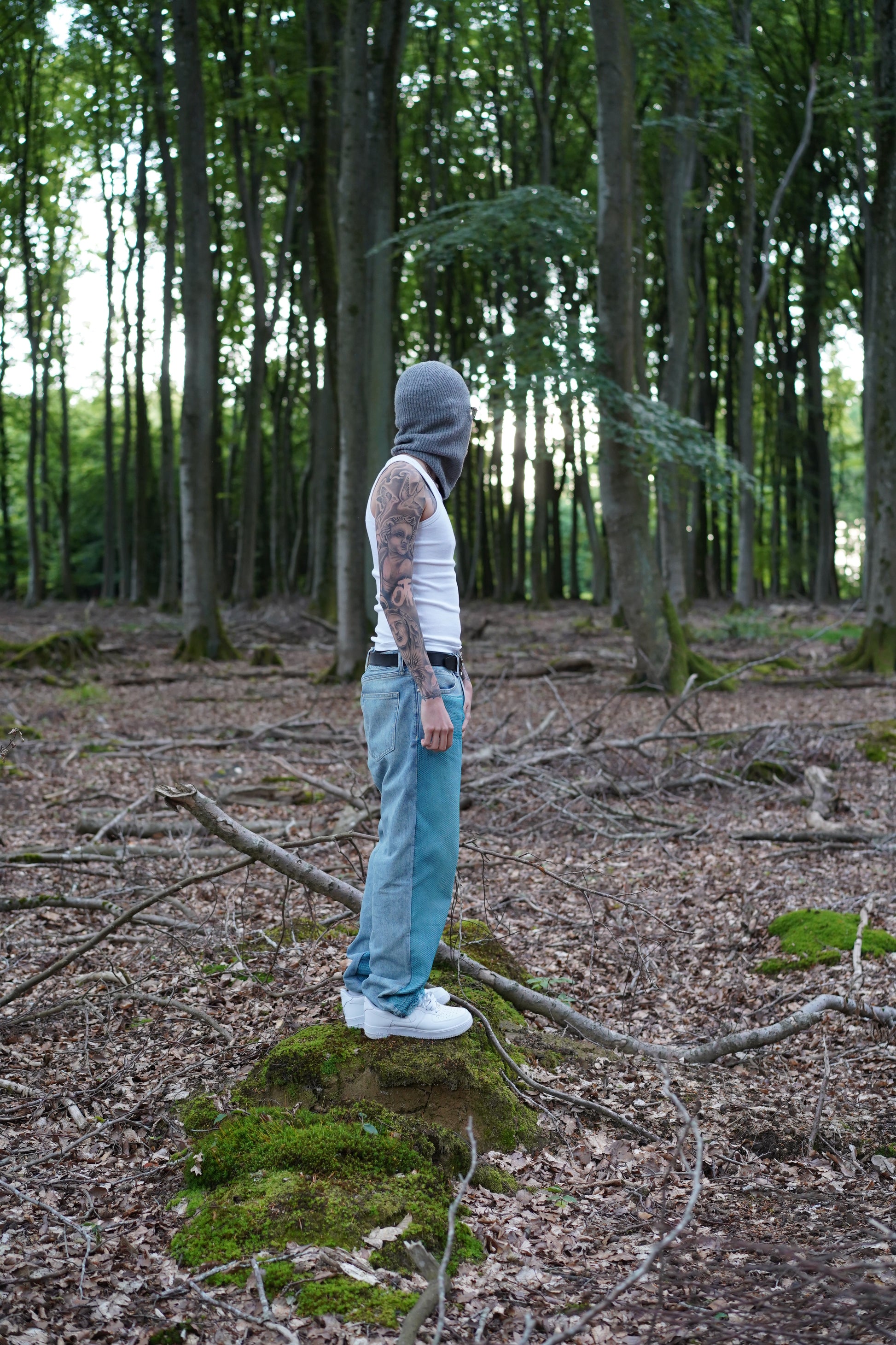 ONE OF ONE NET X DENIM BLUE PANTS