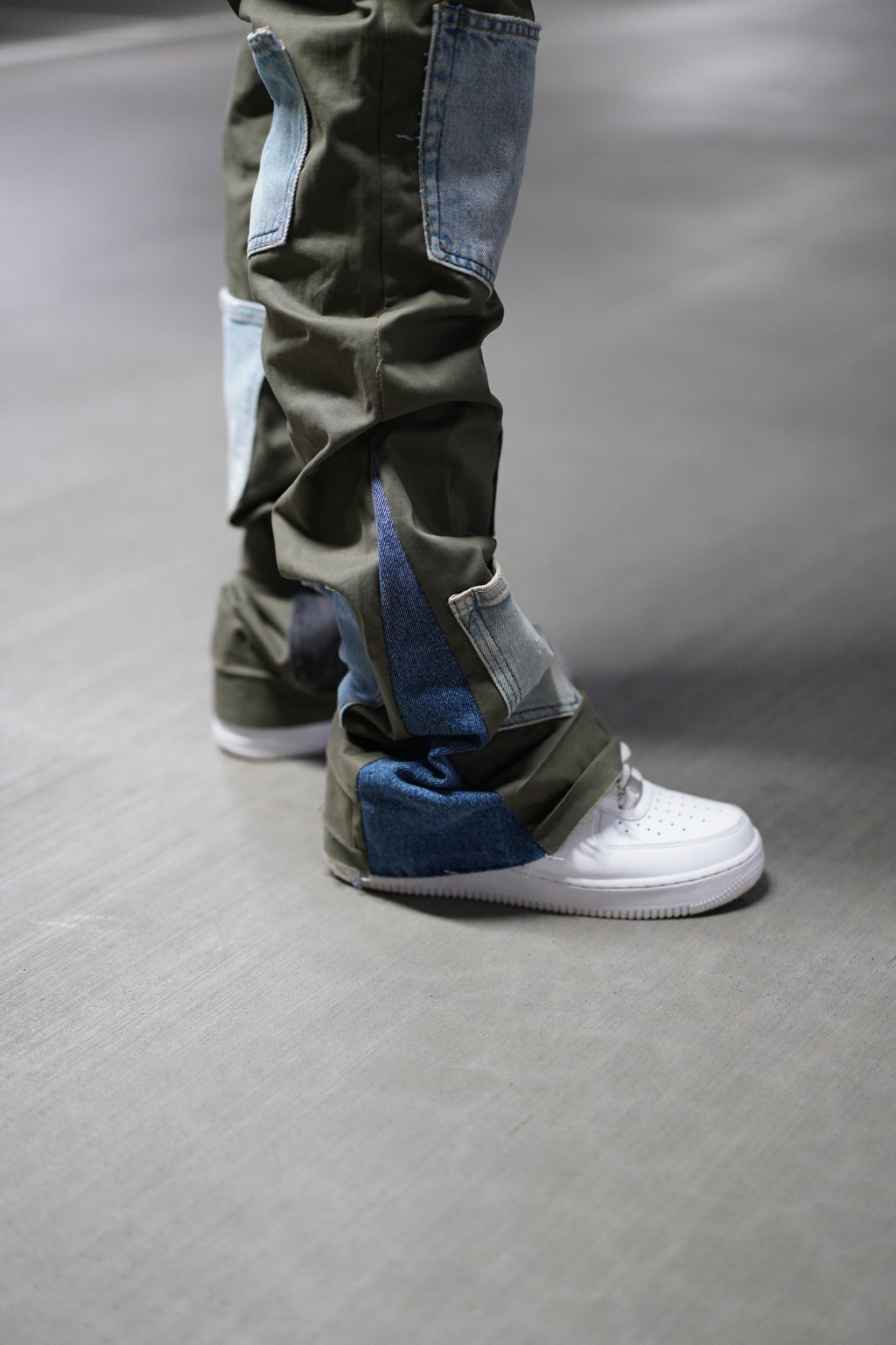 ONE OF ONE SLIM FIT KHAKI GREEN POCKET DENIM