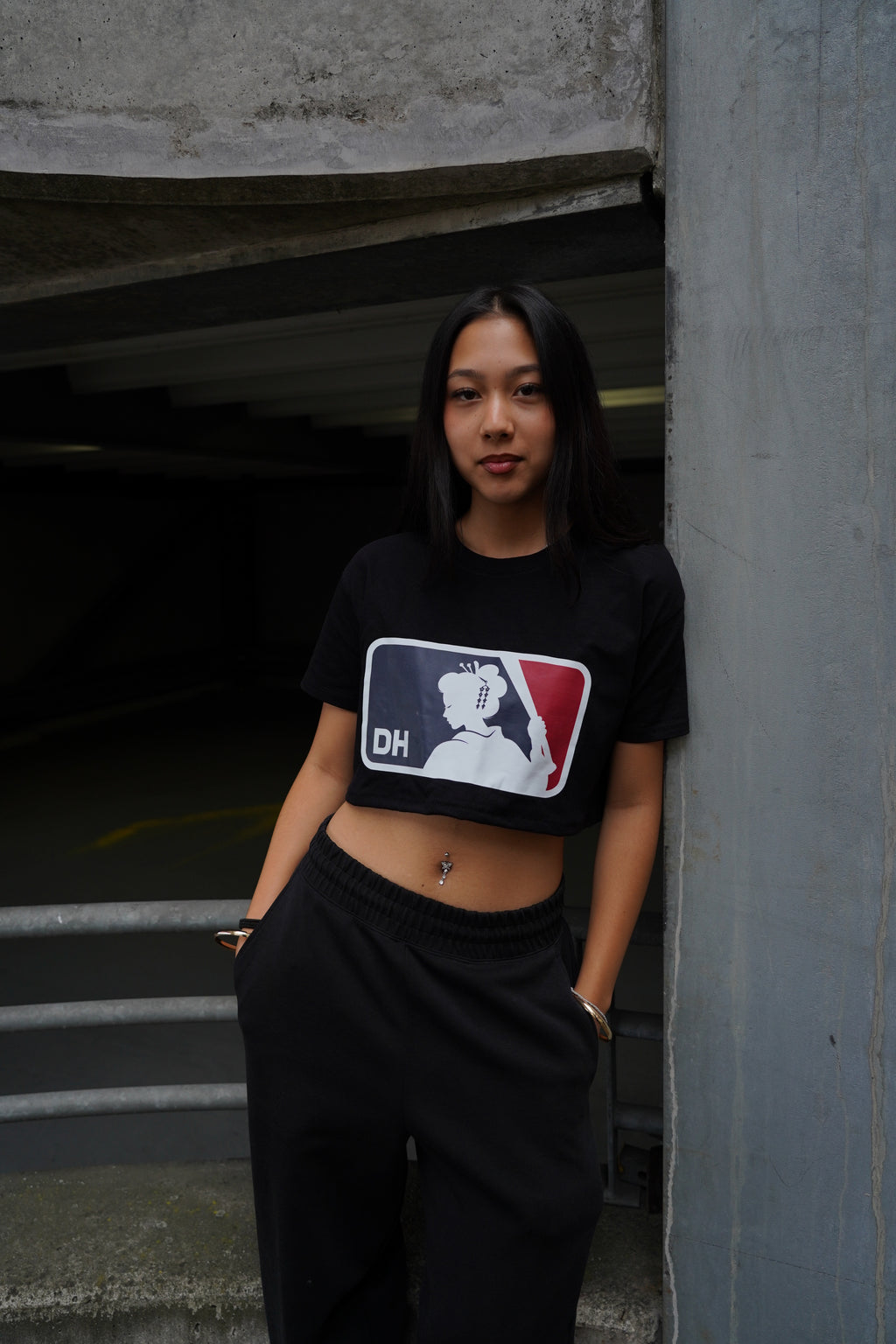 Daye Hyun Emblem Black Crop Tee (pre-order)
