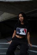 Daye Hyun Emblem Black Crop Tee (pre-order)
