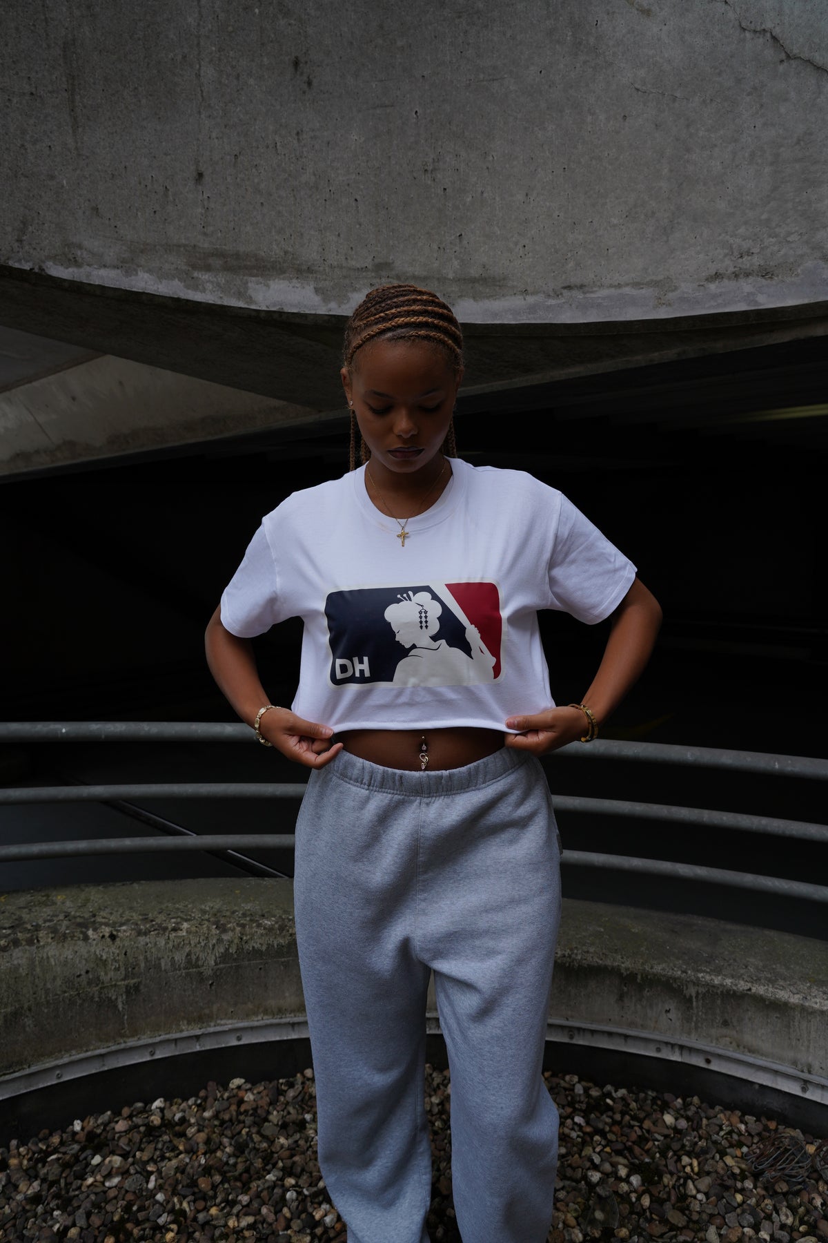 Daye Hyun Emblem White Crop Tee (pre-order)
