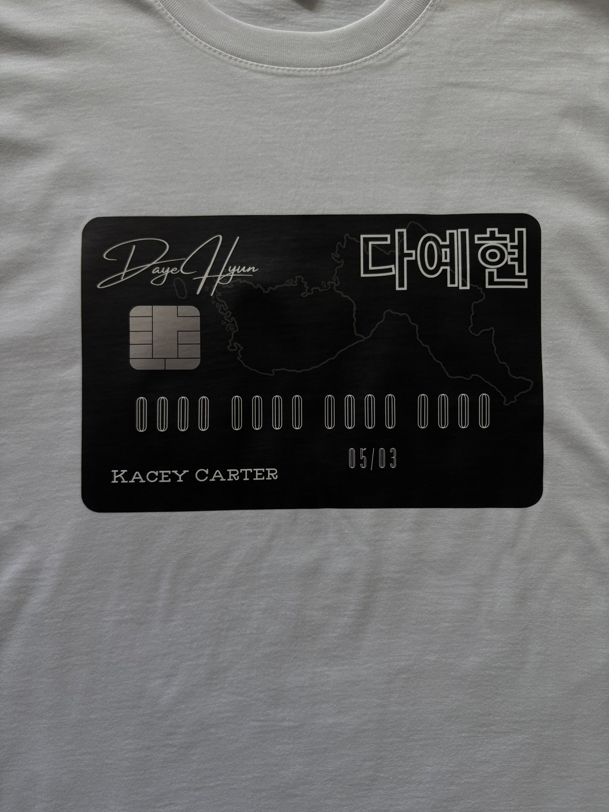 WHITE "BLACK CARD" TEE