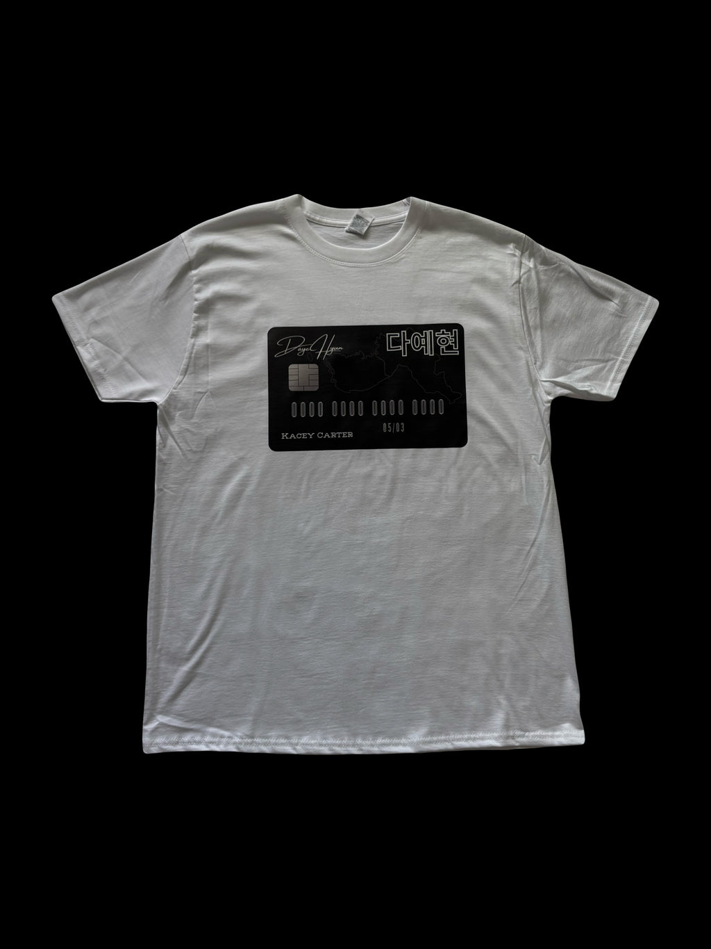 WHITE "BLACK CARD" TEE