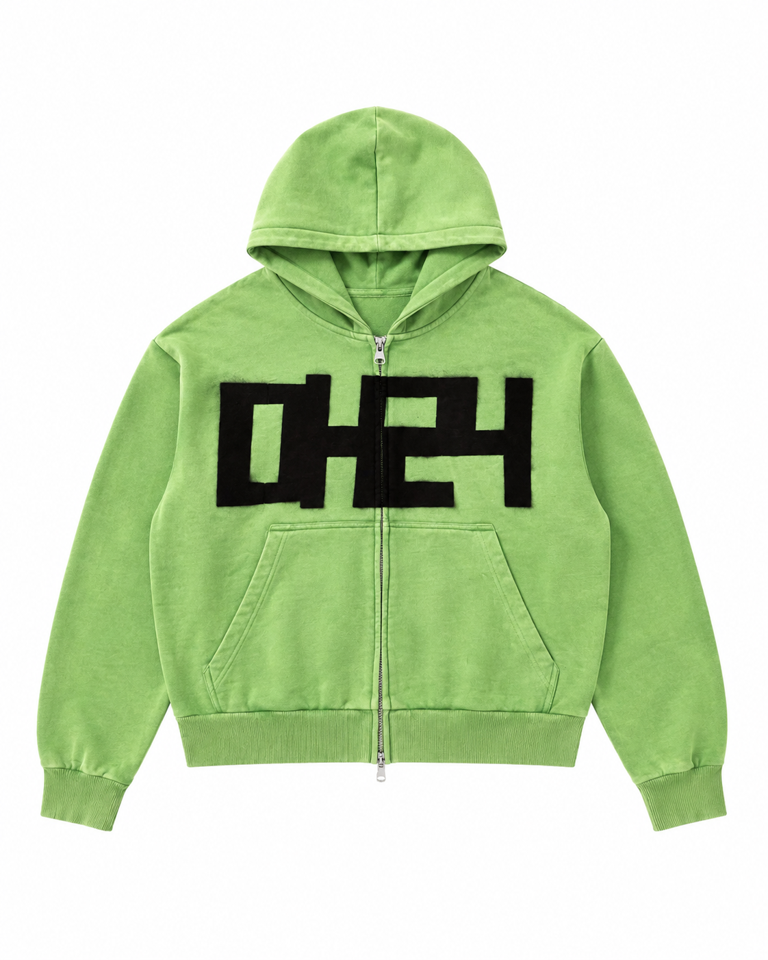 "DH24" Cropped Boxy Green Track Jacket